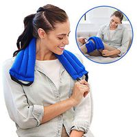 My Heating Pad Microwavable Multi Purpose Wrap for Neck and Shoulders, Back, Joints, and Menstrual Cramps Pain Relief | Weighted Heat Therapy Pack with Handles for Sore Muscles and Injuries - Blue
