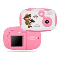 AMKOV DIY Kids Camera Rechargeable Digital Mini Camera Children Creative Camcorders with 1.44 Inch LCD Screen, Video Recorder, Reset Button for Girls/Boys