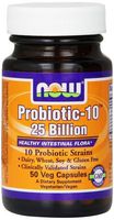 NOW Foods Probiotic-10 25 FamilyPackage 50 Vcaps (Pack of 3)