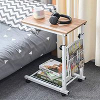 Movable Bedside Table C-Shaped, Medical Adjustable Overbed Table with Wheels (Hospital and Home Use), Bed Tray Table for Eating and Laptops (Color : C)