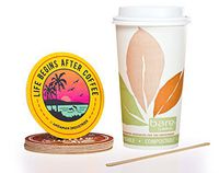 Solo Bare 16 oz Compostable Eco-Friendly Hot Paper Coffee Cup Bundle (Set of 100 Cups) - Cup, Lid, Stir Stick, and Coaster by Andaman