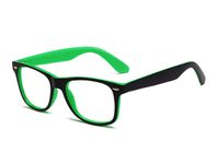Blue Light Blocking Computer/Gaming Readers Glasses Anti Glare Anti Eyestrain Clear Lens Visual Color Real Round Vintage Hipster Frame,0.00,No Magnification (Outside Black Inside Green)