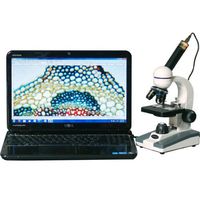 AmScope M148B-E Digital Compound Monocular Microscope, WF10x and WF20x Eyepieces, 40x-800x Magnification and Accessories