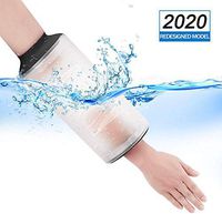 Adult Waterproof PICC Line Cast Cover for Shower Bath, Reusable Arm Elbow Wound Cover Sleeve Bag for Chemotherapy, Watertight IV Line Bandage Dressing Protection (Black)