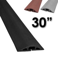 Electriduct D-2 Rubber Duct Cord Cover - 30 Inch (2.5 Feet) Black Floor Cable Protector