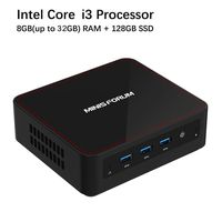 U500-H Mini PC Intel Core i3-5005U Mini Computer, Upgradeable 8GB RAM+128GB SSD, HDMI/Mini DP/USB-C 4K@60Hz Output, 2X Ethernet Port, Support Windows 10 Pro, Chromium & Linux OS, PXE Boot and WOL