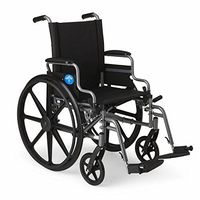 Medline Lightweight and User-Friendly Wheelchair with Flip-Back Desk Arms and Swing-Away Leg Rests for Easy Transfers, Gray, 18” x 18" Seat