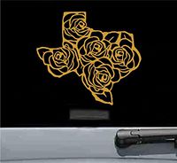 JS Artworks Floral Texas Vinyl Decal Sticker State TX Austin Dallas (Gold)