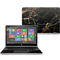 Mightyskins Skin Compatible with Hp Pavilion X360 14" (2017) - Black Gold Marble | Protective, Durable, and Unique Vinyl Decal Wrap Cover | Easy to Apply, Remove, and Change Styles | Made in The USA