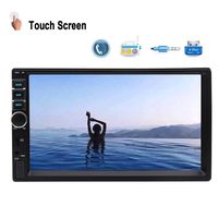 Double Din Car Stereo 7 Inch Capacitive Touch Screen in Dash Headunit MP5 Player Support USB/SD/AUX-in/FM/AV-in/GPS Navigation/Colorful Button with Free Wireless Remote Control