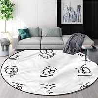RUGSMAT Humor Area Rugs Ring 3D Non-Slip Rug,Internet Meme Face Doodle Non-Slip Bathroom Soft Floor Mat Home Decor Round-39