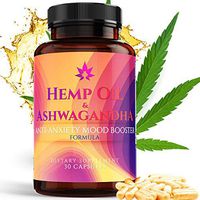 Hemp Oil Capsules for Anxiety & Stress Relief Supplement Provides Adrenal Support, Relaxation & Anxiety Reduction Contains Magnesium, Ashwagandha, 5HTP & More. 30 Capsules