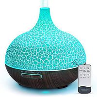 Mist Humidifier for Bedroom, MANLI 400ml Essential Oil Diffuser LED Crack Design, Remote Control 4 Timer Ultrasonic Diffusers for Essential Oils with 7 Color LED Lights & Waterless Auto-Off