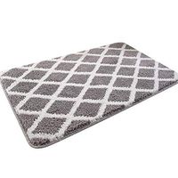 super1798 Home Modern Carpet Rectangle Shape Bathroom Anti-Slip Mat Bedroom Door Floor Rug Blanket Grey 5080cm