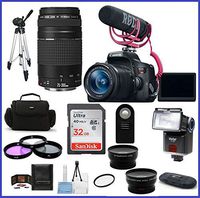 Canon EOS Rebel T6i DSLR Camera with 18-55mm Lens Video Creator Kit & EF 75-300mm f/4-5.6 III Lenses+ Telephoto & Wide Angle Lenses + more ...