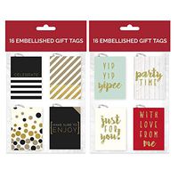 B-THERE Bundle of 32 Embellished Christmas Gifting Tags - Festive Holiday Gift Tags Gifting Supplies