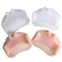 2Pairs Silicone Honeycomb Forefoot Pad Sleeve Type Fixed Forefoot Pain Silicone Insole Half Size Pad Comfortable Cushioning Forefoot Half Pad