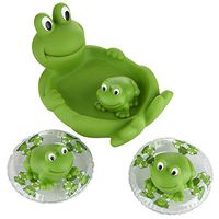 Family of Frog Complete Baby Bath Set Made from Safe Material for Baby