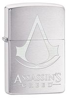Zippo Assassin's Creed Pocket Lighter, Brushed Chrome