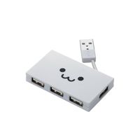 Elecom USB Hub for Usb2.0 Cable Storage Compact Bus-powered 4-port White Face U2h-yk4bf1wh