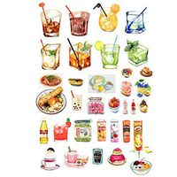 5 PCS Delicious Food DIY Photo Album Diary Luggage Book Phone Stickers