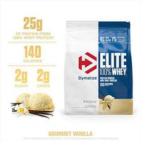 Dymatize Elite 100% Whey Protein Powder, 25g Protein, 5.5g BCAAs & 2.7g L-Leucine, Quick Absorbing & Fast Digesting for Optimal Muscle Recovery, Gourmet Vanilla, 10 Pound
