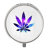 Pill Box Round,Compact 3 Compartment Medicine Case, Stainless Steel Pill Case for Pocket or Purse