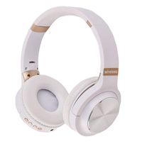 Wireless Headset, Foldable Sports Headphone OverEar Blue-Tooth 4.1,Noise Cancelling Wired Mode Built-in Mic for PC/Cell Phones/TV Headset (White)