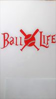 Chase Grace Studio Ball Life Baseball Sports Vinyl Decal Sticker|RED|Cars Trucks Vans SUV Jeeps Laptops Wall Art|6.25" X 2.75"|CGS579