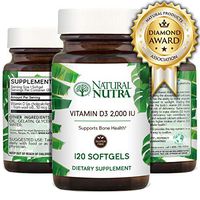 Natural Nutra Vitamin D3 Supplement, 2000 IU, 120 Softgels