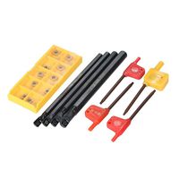 Shentesel 10Pcs CCMT060204-HM Carbide Inserts SCLCR06 Boring Bar Lathe Turning Tool Set