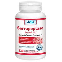 Serrapeptase 80,000 SPU – 120 Vegetarian Capsules - Premium Natural Systemic Enzyme – Enteric-Coated Serrapeptase – AST Enzymes