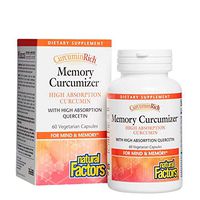 CurcuminRich Memory Curcumizer by Natural Factors, Supports Brain Function and Natural Inflammatory Response with Bacopa and Resveratrol, 60 Capsules (30 Servings)