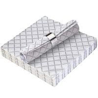 DISPOSABLE QUILTED LUNCHEON NAPKINS | European Made Linen Like Napkins | for Upscale Wedding and Dining | 16 pc | White