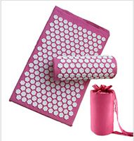 Costrov Lotus Acupressure Massage Mat, Pillow Set Spike Acupuncture Pad, for Effective and Simple Treatment of Systematic Pain and Tensions, Yoga Exercise mat,Pink