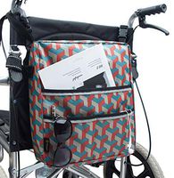 Wheelchair Bag by Pacmaxi - Wheelchair Backpack Bag with Reflective Tape - Wheelchair Accessories Storage Bag - Walker Accessible Pouch and Pockets for Unisex Handicap Elderly (Colorful)