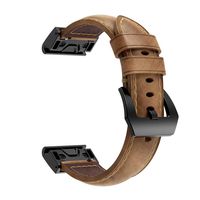 DKEnjoy Leather Quick Fit Wrist Band Replacement Straps Bracelet Watch Band for Garmin Fenix 5S Smartwatch (Brown)
