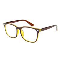 Cyxus Blue Light Blocking Glasses Square Computer Eyewear Clear Lens Eyeglasses Frame (8082T46，Brown Yellow)