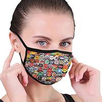 Soft Face Masks Earloop Anti Allergy Half Face Mouth Mask for Pollen Smog Surgical Climbing Women Men Kids - Anti Pollution (World Beer Bottle Caps Set)