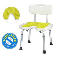 YSYD Bath Shower Seat Adjustable Height spa Shower Chair with Back and Arms Bath Bench Stool with Non-Slip Feet White Shower Stool Lightweight Bathtub Chair for Elderly Senior Handicap Disabled