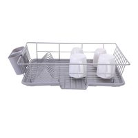 Graysky Dish Drying Rack with Drain Board, Stainless Steel Dish Drainer Drying Rack with Utensil Holder for Kitchen Counter, Dish Drain Rack, US Stock (Gray)