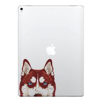 FINCIBO 5 x 5 inch Red Siberian Husky Dog Removable Vinyl Decal Stickers for iPad MacBook Laptop (Or Any Flat Surface)