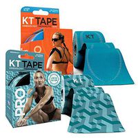 KT Tape PRO Precut 40-Strip Synthetic Kinesiology Tape Two-Roll Bundle - Aquaduct & Laser Blue