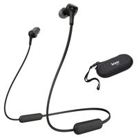 Sony WI-XB400 Extra Bass Wireless in-Ear Headphones (Black) with Knox Gear Hardshell Earphone Case (2 Items)