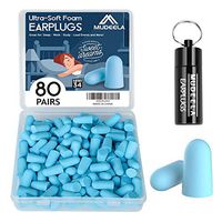Foam Ear Plugs for Sleeping, 80 Pairs Noise Cancelling Ear Plugs with Aluminum Carry Case, 34db NRR Soft Sleep Earplugs for Noise Reduction, Sound Blocking, Traveling, Flying, Working, Studying(Blue)