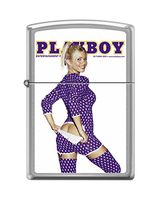 Zippo Playboy Cover October 2002 Pocket Lighter, Brushed Chrome