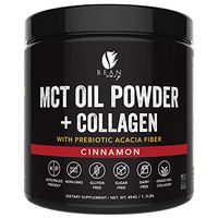 MCT Oil Powder + Collagen + Prebiotic Acacia Fiber - 100% Pure MCT's - Perfect for Keto - Energy Boost - Nutrient Absorption - Appetite Control - Healthy Gut Support - Cinnamon