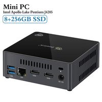Mini PC, 8GB/256GB MSATA SSD Windows 10 64-bit Intel Apollo Lake Pentium J4205 (up to 2.6GHz), Support 4K/SATA/MSATA/TF Card/Dual HDMI/Dual WiFi/1000Mbps LAN/BT4.0/Auto Power On, Mini Computer Desktop