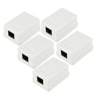 uxcell Surface Mount Box 1 Port Single Hole Keystone Jack Cat 5e RJ45 White 5 Pack