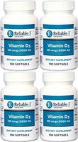 Vitamin D3 High Potency 5000 IU 100 Softgels per Bottle Pack of 4